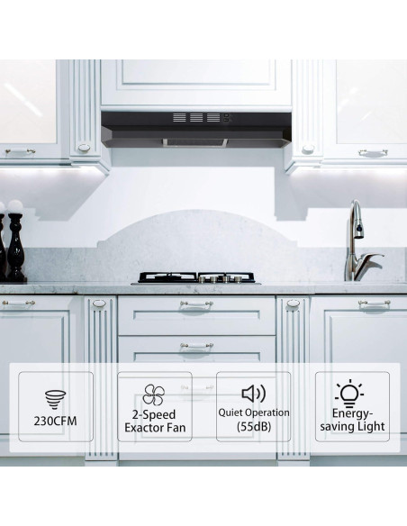 Campana Extractora SNDOAS 30" Acero Inoxidable LED 2 Velocidades