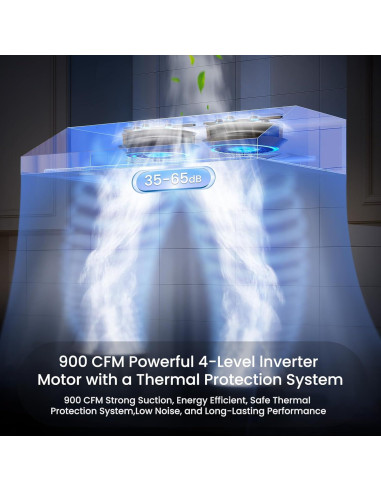 Campana de Cocina HisoHu 30" Bajo Gabinete 900 CFM Acero Inoxidable