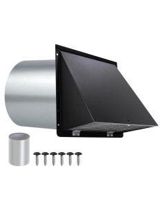 Cubierta de Ventilación de Pared JYINCPED 15.24 cm Negra