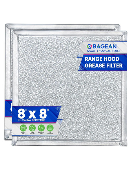 Filtro de Ventilación Bagean BCC024600 20.32x20.32 cm Aluminio 2-Pack
