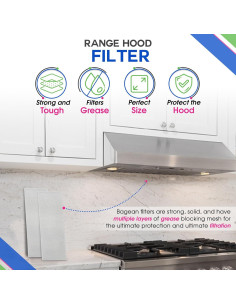 Filtro de Ventilación Bagean 14.9 cm x 43 cm Aluminio 2 Piezas 2