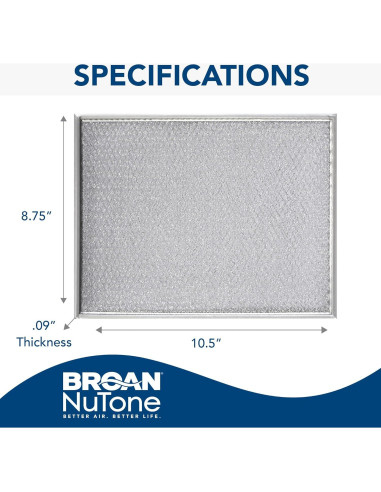 Filtro de Grasa de Aluminio Broan-NuTone BP29 22.23x26.67cm