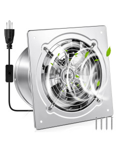 Ventilador de Escape 10" Yaocom 988 CFM Plata para Baño y Cocina