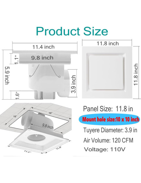 Ventilador de Techo Extractor Nalle HQS-300 120 CFM Blanco Ventilador de Techo Extractor Nalle HQS-300 120 CFM Blanco