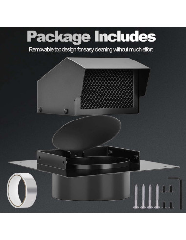 Tapa de Ventilación de Techo 6 Pulgadas TrivdPro Negra