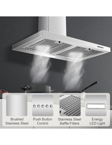 Campana Extractora Zomagas 30" Acero Inoxidable 450 CFM