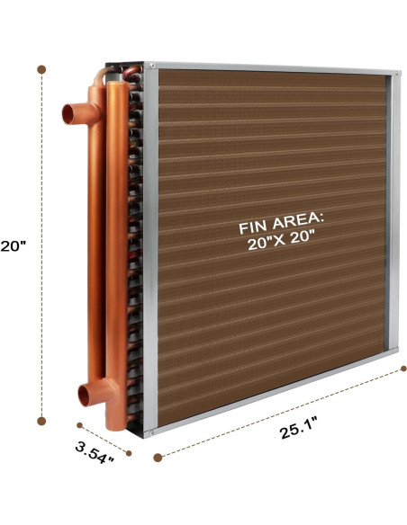 Intercambiador de Calor Agua a Aire 20x20 GCCSJ Cobre