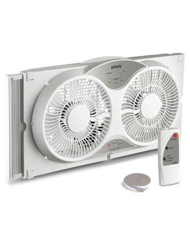 Ventilador de Ventana Doble Reversible Shinic 9" Blanco ETL