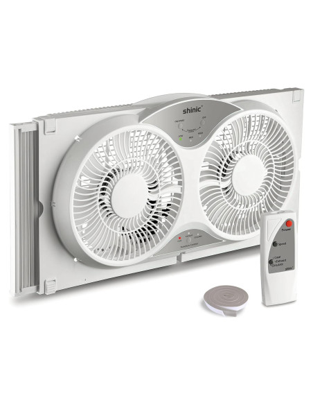 Ventilador de Ventana Doble Reversible Shinic 9" Blanco ETL