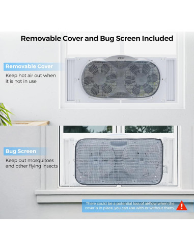 Ventilador de Ventana Doble Reversible Shinic 9" Blanco ETL