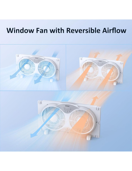 Ventilador de Ventana Doble Reversible Shinic 9" Blanco ETL