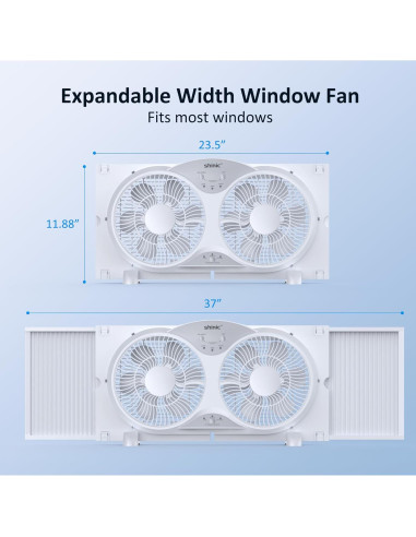Ventilador de Ventana Doble Reversible Shinic 9" Blanco ETL