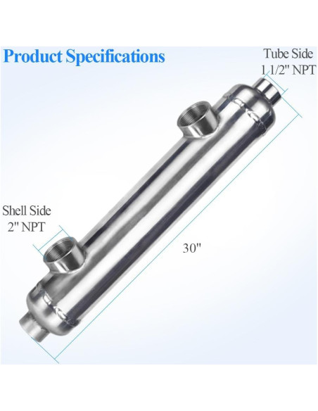 Intercambiador de Calor AB SP-300K-S Acero Inoxidable 316L 300 kBtu