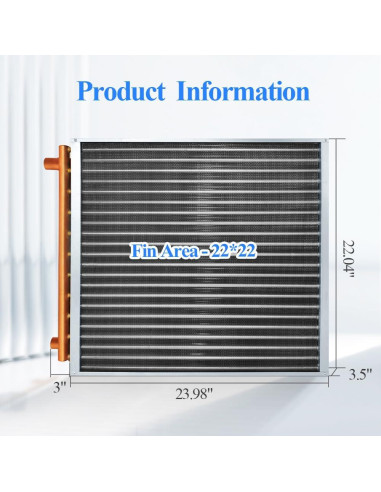 Intercambiador de Calor Agua-Aire AB HTL22x22 9.34kg 360kBtu