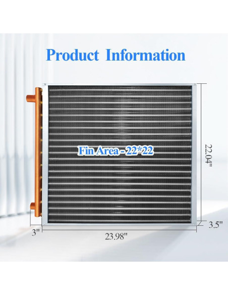 Intercambiador de Calor Agua-Aire AB HTL22x22 9.34kg 360kBtu