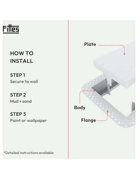 Rejilla de Ventilación Fittes Lite 4x10" Blanca - Paquete de 2
