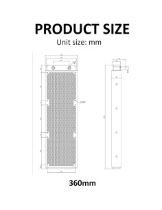Radiador de Refrigeración por Agua DIYhz 360mm Aluminio 12 Tubos 2