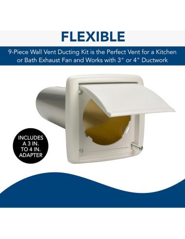 Kit de Conductos de Pared Flexible Broan-NuTone WVK2A 9 Piezas 10.16 cm