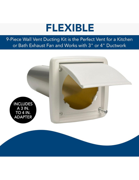 Kit de Conductos de Pared Flexible Broan-NuTone WVK2A 9 Piezas 10.16 cm Kit de Conductos de Pared Flexible Broan-NuTone WVK2A 9 Piezas 10.16 cm