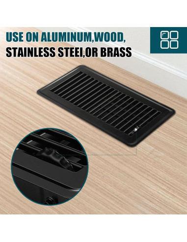 Registro de Piso VOISEN 10x25 cm Ajustable Acero Negro