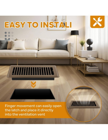 Rejilla de Piso 10x25 cm HQZHQZ - Paquete de 6 Cubiertas de Ventilación