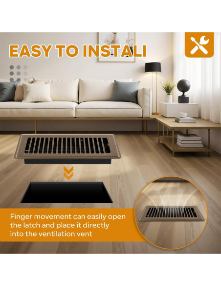 Rejilla de Piso 10x25 cm HQZHQZ - Paquete de 6 Cubiertas de Ventilación