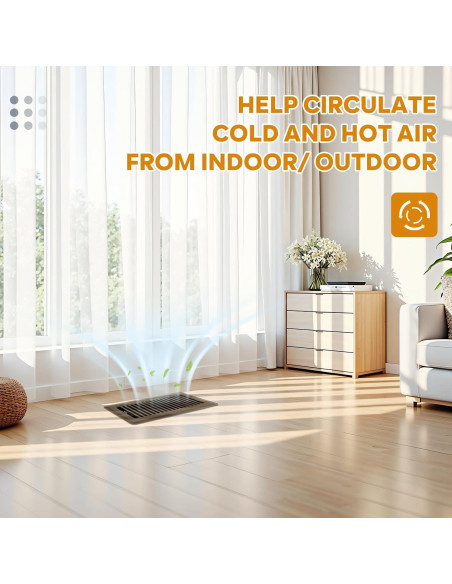 Rejilla de Piso 10x25 cm HQZHQZ - Paquete de 6 Cubiertas de Ventilación