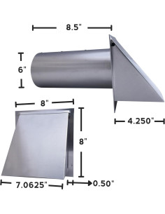 Tapa de Ventilación de Pared 15 cm Vent Works - Acero Galvanizado 2