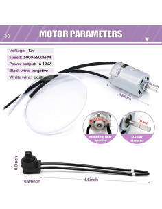 Aspa de Ventilador de 6" MZNOWSEA con Motor D-Shaft 12V 2
