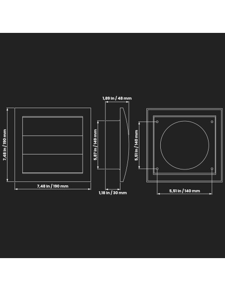 Campana de Escape 6 Pulgadas Repa Market Blanca con Pantalla