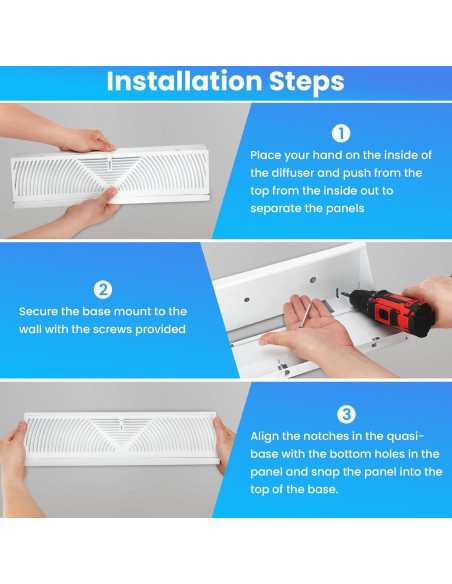Difusor de Ventilación Aremae 18" Blanco Ajustable HVAC