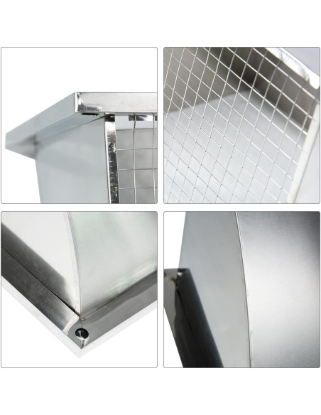 Tapa de Ventilación de Pared Acero Inoxidable 30x30 cm