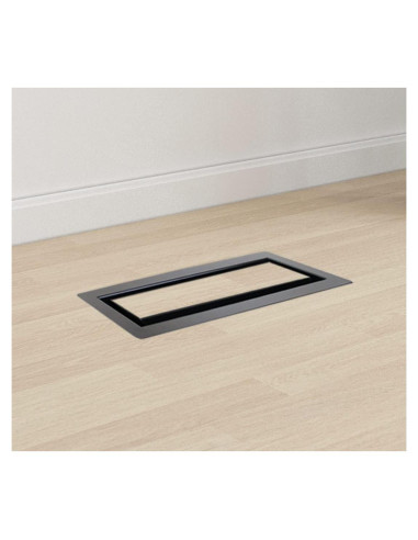 Registro de Piso Ventilación Moderna Zion 25.4x7.6cm Negro