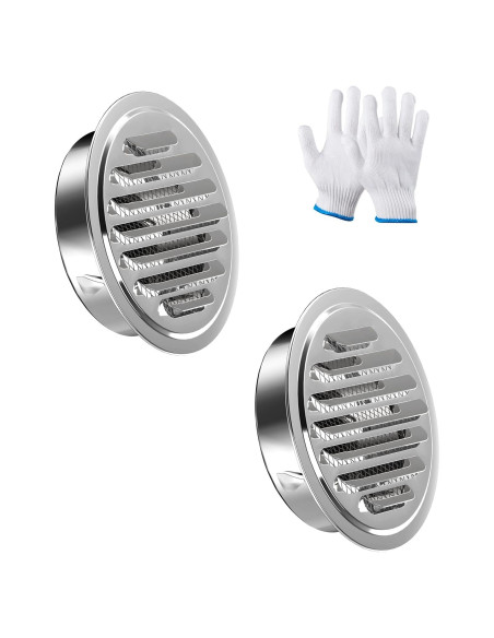 Rejillas de Soffit de Acero Inoxidable HG Power 15.24 cm, Paquete de 2