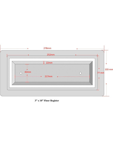 Registro de Piso Ventilación Moderna Zion 25.4x7.6cm Negro