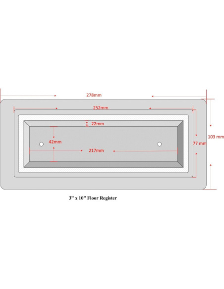 Registro de Piso Ventilación Moderna Zion 25.4x7.6cm Negro