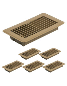Paquete de 6 rejillas de piso Flowild 10x20 cm marrón acero