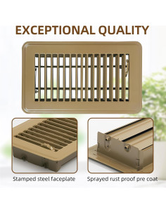 Paquete de 6 rejillas de piso Flowild 10x20 cm marrón acero 2