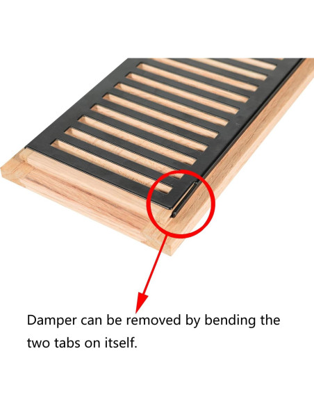 Registro de Piso Empotrado de Roble Blanco 42.4x17.2 cm