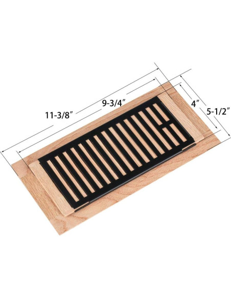 Registro de Piso de Madera de Roble Blanco Qirui 10x25 cm
