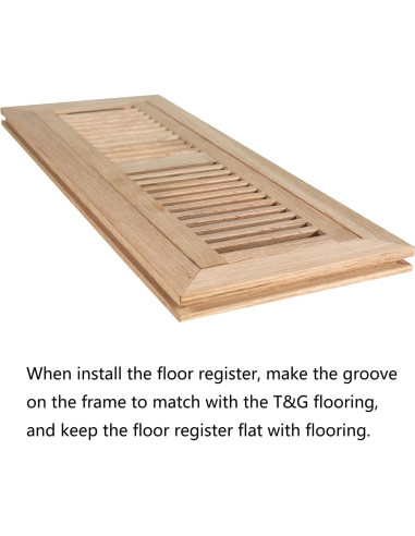 Registro de Piso Empotrado de Roble Blanco 42.4x17.2 cm