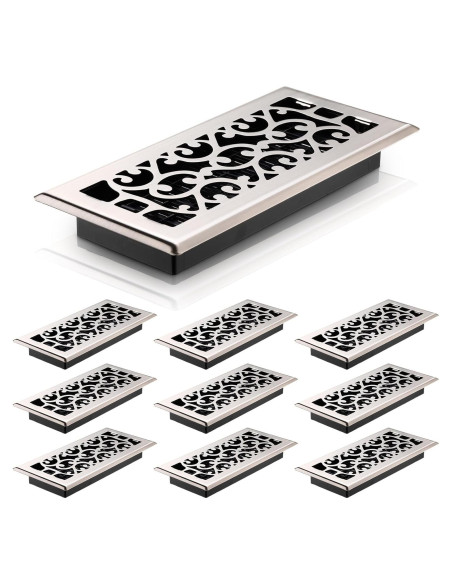 10 Rejillas de Piso de Acero Carbono Ajustables 25.4x10 cm