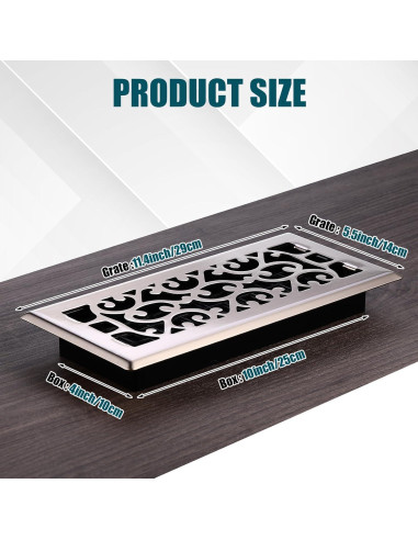 10 Rejillas de Piso de Acero Carbono Ajustables 25.4x10 cm