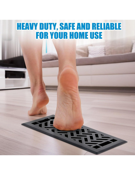 Rejillas de Piso Negras Tuanse - 4 Unidades 10x25 cm Acero