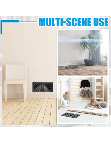 Rejillas de Piso Negras Tuanse - 4 Unidades 10x25 cm Acero