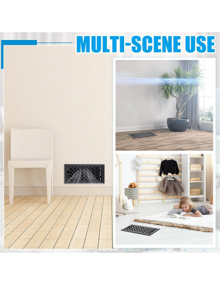 Rejillas de Piso Negras Tuanse - 4 Unidades 10x25 cm Acero