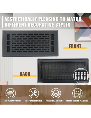 Rejilla de Ventilación de Piso Air Floor 30x76 cm Color Negro