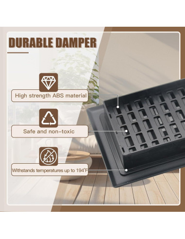 Rejilla de Ventilación de Piso Air Floor 30x76 cm Color Negro