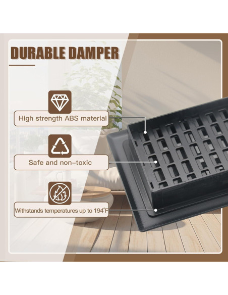 Rejilla de Ventilación de Piso Air Floor 30x76 cm Color Negro