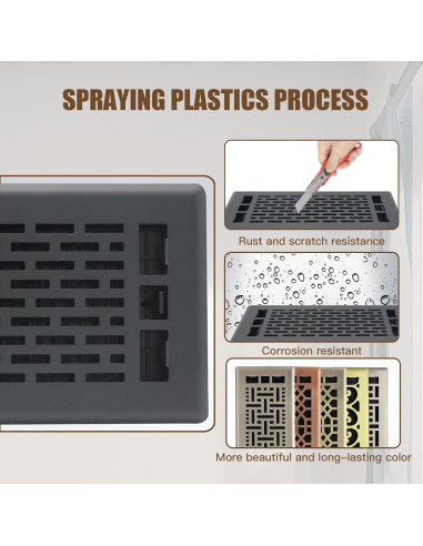 Rejilla de Ventilación de Piso Air Floor 30x76 cm Color Negro